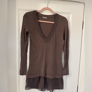 Intimissimi Chocolate Brown V-Neck Tunic